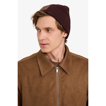 Defacto Erkek Dokuma Etiketli Triko Bere F3909ax25wnbr150 Bordo