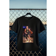 Stil X Stephen Curry Baskılı Tshırt, %100 Pamuklu Nefes Alan Kumaş Siyah-2