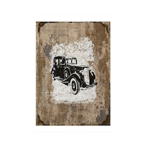 Bedeko Retro Klasik Araba Dekoratif Ahşap Tablo 35 Cm X 50 Cm