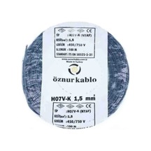 Öznur 1,5 Mm Nyaf Kablo Siyah Çok Telli Bükülgen Tesisat Kablosu 50 Metre