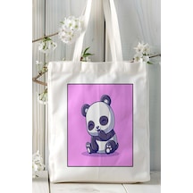 Art Hediye Panda Baskılı Omuz Çanta Kişiye Özel Model 2 Çok Renkli