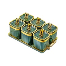 Suntek Magideal Kurutulmuş Meyve Aperatif Servis Tabağı Yeşil-6-ızgara