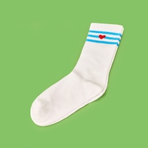 Soft Line Çorap - Ekru Çok Renkli