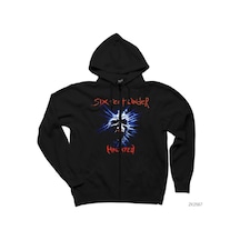 Six Feet Under Haunted Siyah Fermuarlı Kapşonlu Sweatshirt