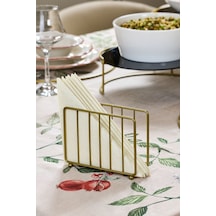 Edora Home 4'lü Gold Servis Sunum Seti, Peçetelik, Kağıt Havluluk, Nihale, Ekmeklik - Metal Paslanmaz