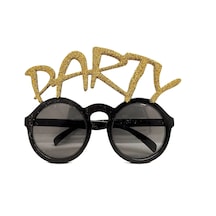 Altın Simli Party Yazılı Parti Gözlüğü Show 15x7 Cm 1