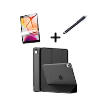 Apple Uyumlu iPad Air 5 ve Air 4 10.9 Kılıf SET PU Deri Smart Tablet Kilifi Ekran Koruyucu + Kalem