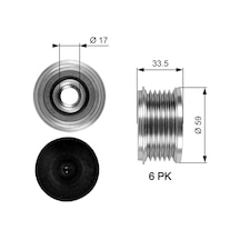 Alternatör Kasnaği Rulmanli Citroën Berlingo 1.6 Hdı 92 1998-2011 Gates Gat Oap7080