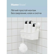 Flybuy Emme Vantuzlu, Kancalı Dikey Raf, Banyo İçin, Delme Yok 263544087 Beyaz Beyaz