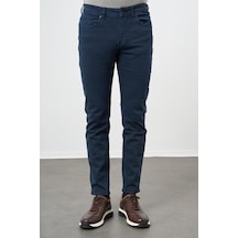 İmza Koyu Lacivert Düz Gabardin Pamuklu 5 Cep Slim Fit Casual Pantolon 1003245318 Koyu Lacivert