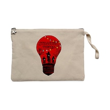 Stranger Things Lamp Krem Clutch Astarlı Cüzdan / El Çantası Krem