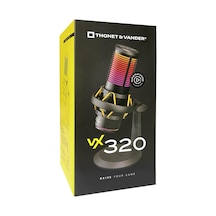 Thonet & Vander Vx320 Yayıncı Mikrofonu Dokunmatik Rgb Led Titreşim Önleme Çok Yönlü Kardioid Siyah