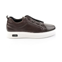 Kahve Hakiki Deri Erkek Sneaker E01700178003 Kahve