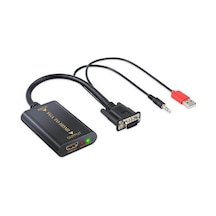 Vga To Hdmi Kablo Dönüştürücü 4443A Laptop Pc Görüntü ve Ses Çevirici