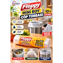 Floppy Mini Boy Çöp Poşeti 10 Litre 30 Adet 40x47 Cm Küçük Boy Çöp Torbası