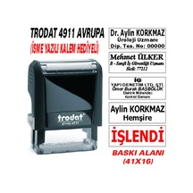 Trodat 4911 Firma - Ofis - Şirket - Doktor - Avukat Kaşesi Siyah N11.1998