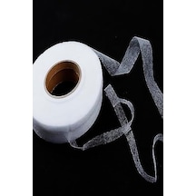 Çift Taraflı Yapışkan Tela- Amerikan Tela - Etek Paça Telası 1,5cm 50m 1 Adet Kağıtsız Tek Ebat Açık Gri