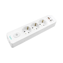 Üçlü Anahtarlı Usb Hızlı Şarjlı 20w Topraklı Priz, 2m, Çocuk Korumalı