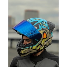 Ls2 Rapıd 2 Race Motosiklet Kaskı Vizörlü Neo Mavi - Mor