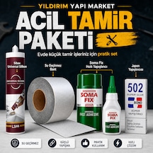 Acil Tamir Paketi 4 Lü Set: Universal Silikon, Su Geçirmez Bant, Hızlı Yapıştırıcı Ve Japon Yapıştırıcısı Adet-4 Adet