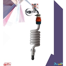 Plasyay Spiral Taharet Matik Hortum Rekorlu ve Duvara Sabitlemeli 150 CM Gri