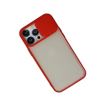 Apple, Uyumlu iPhone 13 Pro Max Kılıf Palm Buzlu Kamera Sürgülü Silikon - Kırmızı