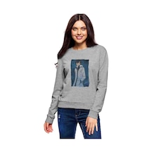 Anime Fairy Tail Glass Guild Emblem Baskılı Gri Kadın Sweatshirt (534620481)