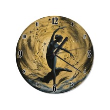 Yıldızlar Ve Kadın Dekoratif Duvar Saati Kahverengi