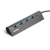 Dark Usb Type A To 1Xusb C Charge 4 Port Usb2.0 Hub Dk Ac Usb346 Switch