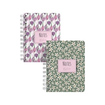 Starflower Tulip Mini Sert Kapaklı Spiralli Defter Set Çok Renkli