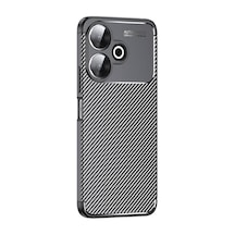 Xiaomi Redmi 13 4g Kılıf Karbon Görünümlü Silikon Kamera Korumalı Üstün Koruma Pazarplus Siyah