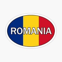 Romanya Oval Şekilde Araba Sticker Yapıştırması 13cm