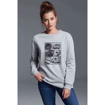Skyline Baskılı Gri Kadın Sweatshirt Skyline Baskılı Gri Kadın Sweatshirt