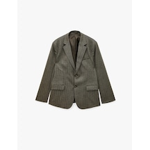 Koton Uzun Kollu Viskon Karışımlı Cepli Düğmeli Mono Yaka Blazer Ceket Kahverengi 7wam50012hw Kahve