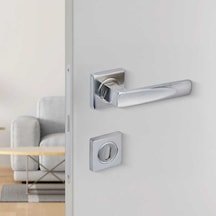 Sese Duru Modeli Rozetli Oda Kapı Kolu Inox Renk 200-203r-01-53