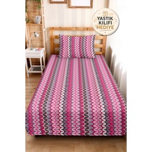 Vintage Geometrik Genç Odası Tek Kişilik Dekoratif Pike Takımı - Bordo Retro 160x220 Cm Yatak Örtüsü Buharlı Sazlık Aurası