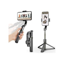 Katlanabilir Bluetooth El Gimbal Akıllı Telefonlarla Uyumlu 360 Dönebilen Taşınabilir Telefon Tutucu