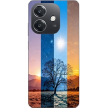 Oppo A3 Uyumlu Gündoğumu Mevsimi Baskılı Silikon Kılıf Renkli