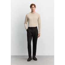 Avva Erkek Kahve Yumuşak Tuşeli Dil Kapamalı Arka Beli Lastikli Relaxed Fit Pantolon A62y3017