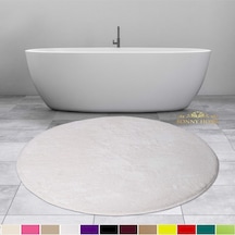 Bonny Home Elite Beyaz 100x100 Cm Yuvarlak Peluş Banyo Paspası Ka Beyaz