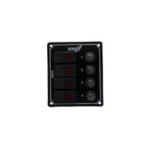 Tekne Karavan 4lü Sigort Paneli Otomatik - Marin Sigorta Paneli Siyah