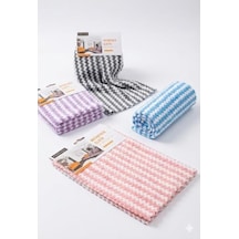 4'lü Dalgalı Mikrofiber Temizlik Bezi Seti 30x30 Cm - İz Ve Tüy Bırakmayan Sihirli Cam Ve Parlatma Bezi 0