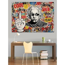 Ahşap Tablo Albert Einstein Graffiti Sanat Tasarımı