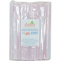 Körüklü Çizgili Pipet Ayran Kola Meşrubat Pipeti 22 Cm Karma Renk 150 Adet Paket