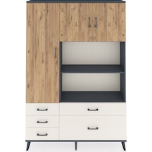 Arges Dolap 7 Raflı 5 Çekmeceli 3 Kapaklı 132x30x195 Antrasit... Antrasit