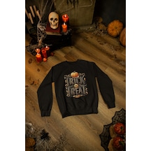 Magors Stıl-x Happy Halloween - Cadılar Bayramı Baskılı Unısex Çocuk Sweatshırt Siyah-4