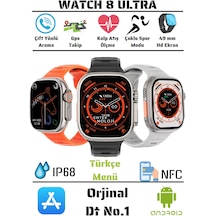 Orjinal Watch 8 Ultra No.1 49mm Tam Ekran Nfc Kablosuz Şarj Akıllı   Saat(İthalatçı Garantili)