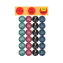 24 Adet - Deer & Merry Christmas Sticker - Yılbaşı Sticker - Yılbaşı Süsü - Paketleme Sticker Çok Renkli