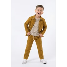 Mevsimlik Casual 3lü Takım Hardal