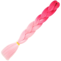 Simli Koyu Pembe / Pembe / Şeker Pembesi Ombreli Örgülük Saç 100 Gr.